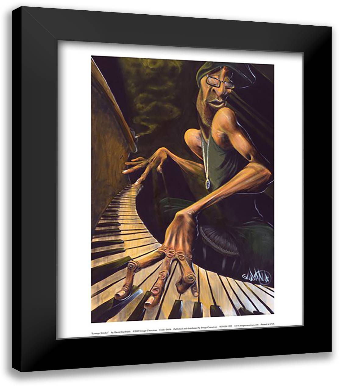 Lounge Smoke 12x14 Black Modern Wood Framed Art Print Poster by Garibaldi, David