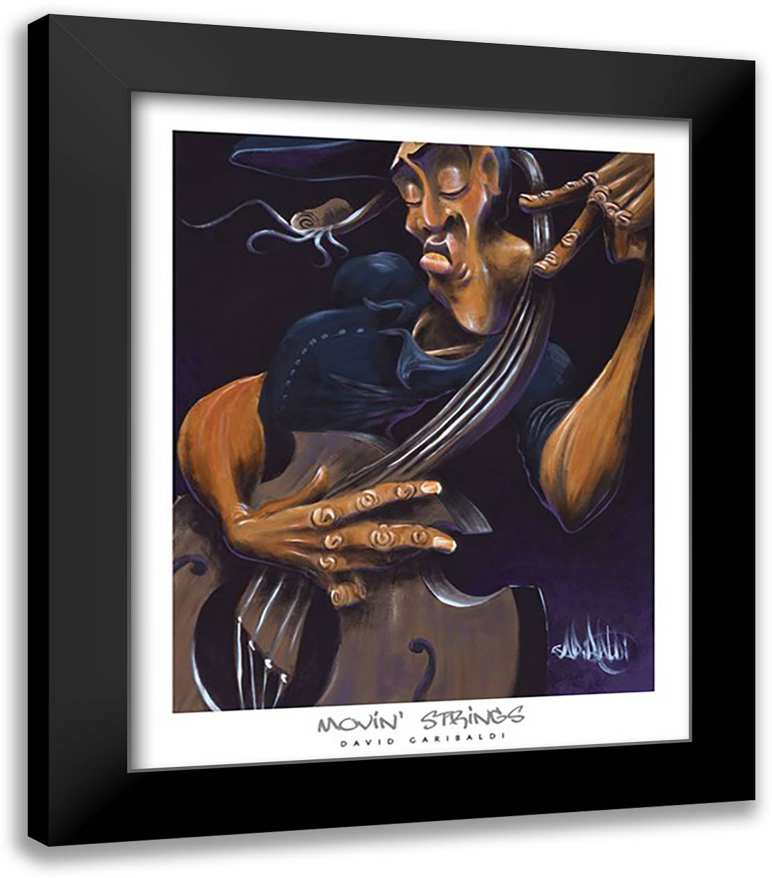 Movin' Strings 12x14 Black Modern Wood Framed Art Print Poster by Garibaldi, David