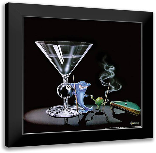 Pool Shark 16x16 Black Modern Wood Framed Art Print Poster by Godard, Michael
