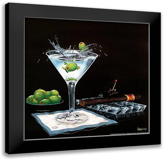 Olive Party II 16x16 Black Modern Wood Framed Art Print Poster by Godard, Michael