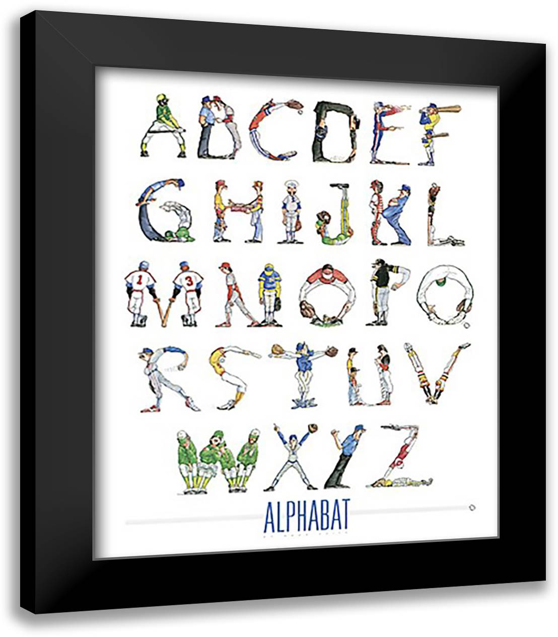 Alphabat 26x32 Black Modern Wood Framed Art Print Poster by Keith, Doug