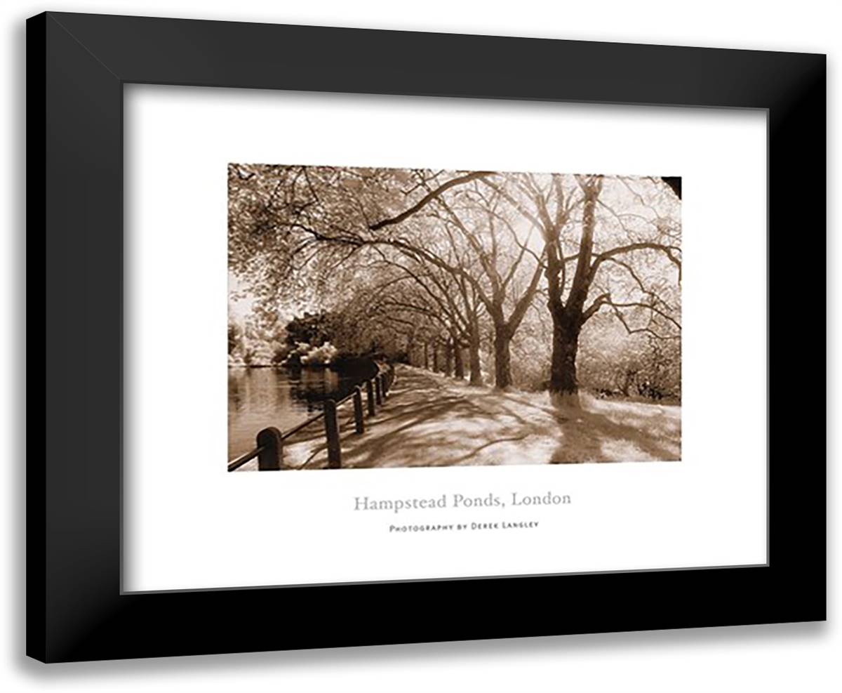 Hampstead Ponds, London 24x20 Black Modern Wood Framed Art Print Poster by Langley, Derek