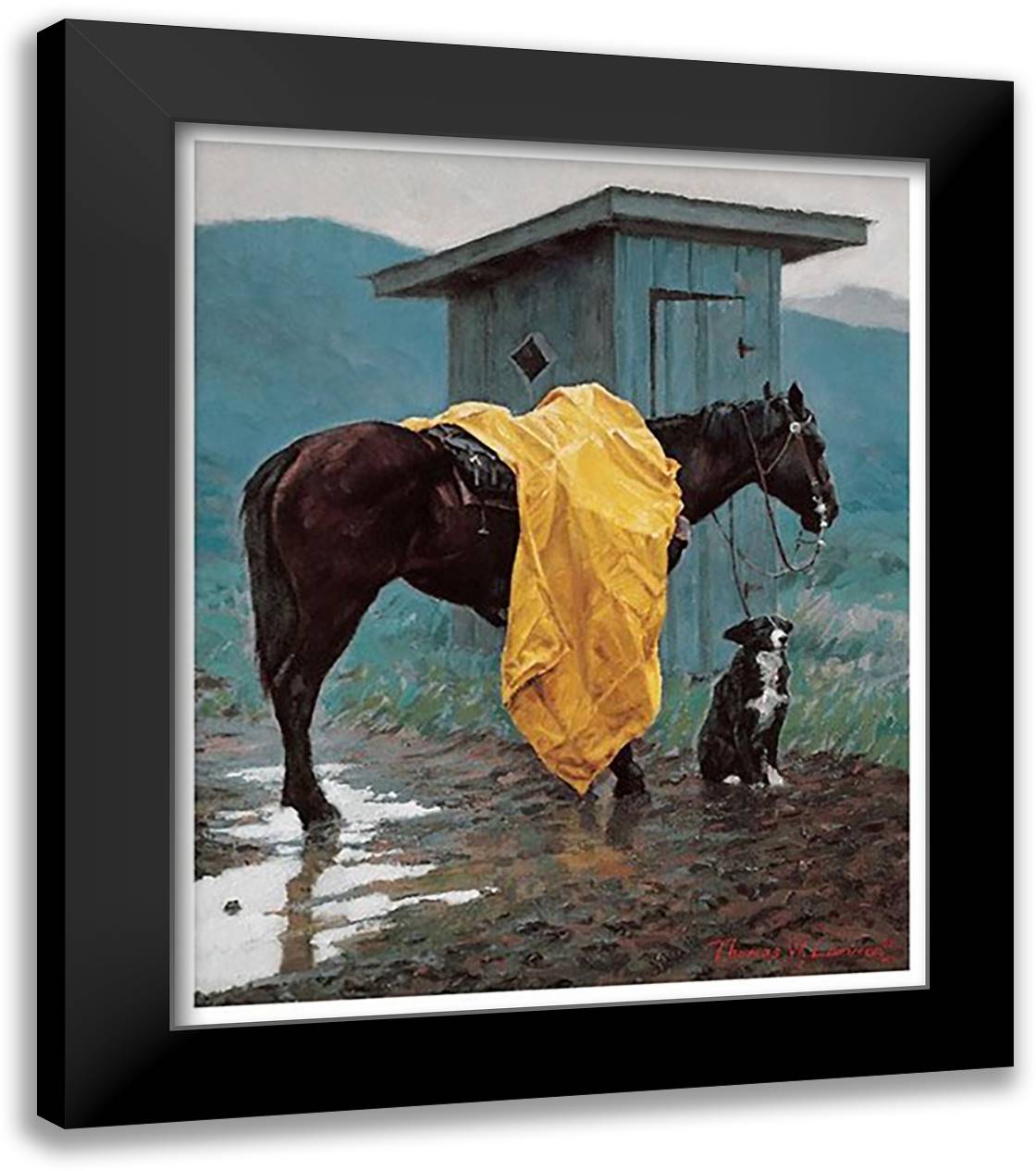 Rainy Days And Mondays 13x15 Black Modern Wood Framed Art Print Poster by Lorimer, Thomas