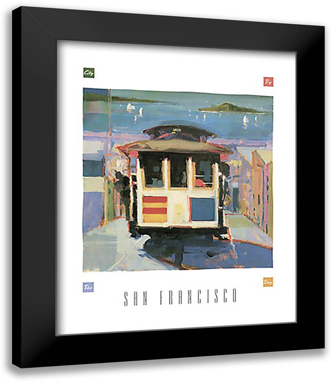 City by the Bay 26x32 Black Modern Wood Framed Art Print Poster by Livingston, Francis