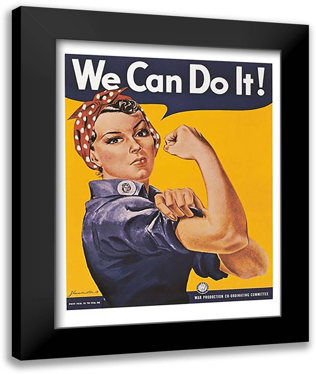 Rosie The Riveter 22x28 Black Modern Wood Framed Art Print Poster by Miller, Lee