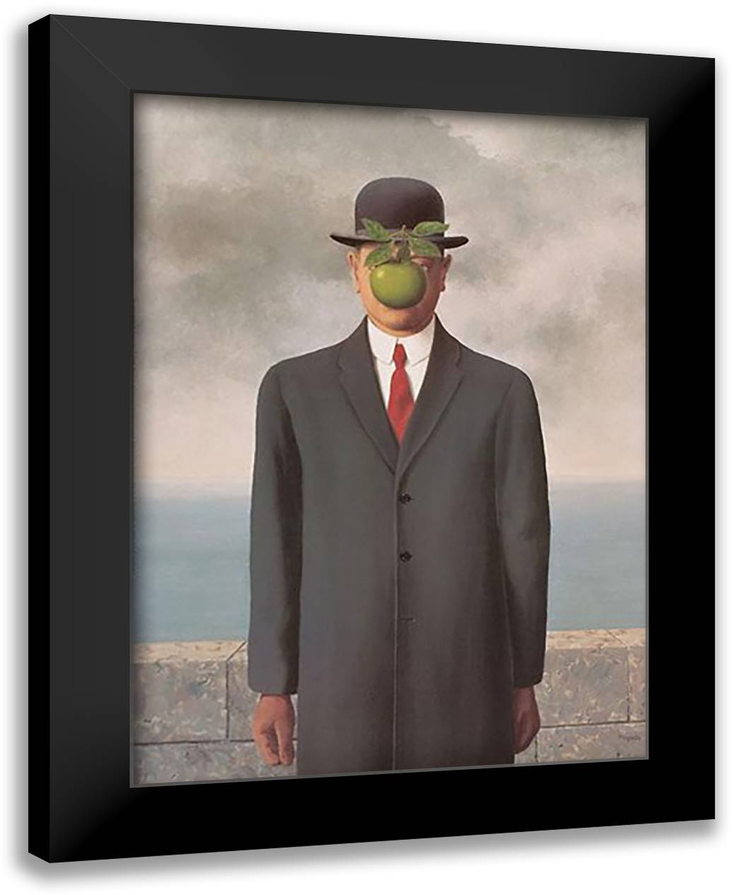 Son Of Man 24x32 Black Modern Wood Framed Art Print Poster by Magritte, Rene