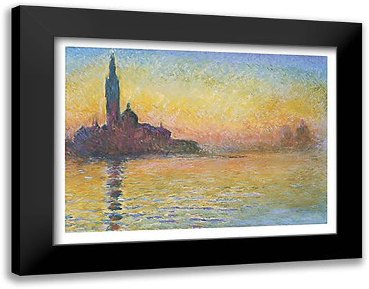 San Giorgio Maggiore by Twilight 36x28 Black Modern Wood Framed Art Print Poster by Monet, Claude
