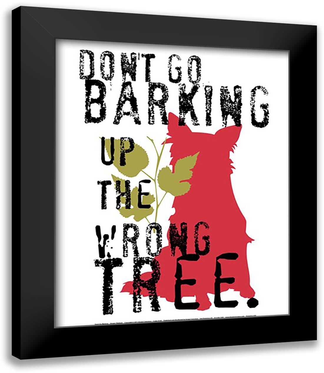 Don't Go Barking 15x18 Black Modern Wood Framed Art Print Poster by Oliphant, Ginger