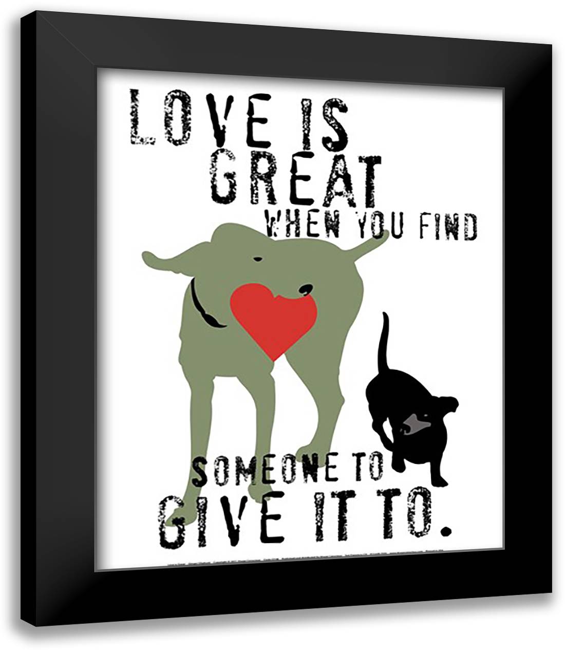 Love Is Great 15x18 Black Modern Wood Framed Art Print Poster by Oliphant, Ginger