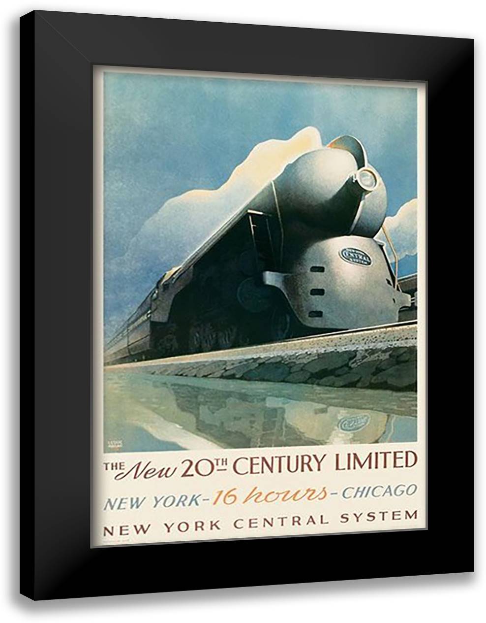 20Th Century Limited 28x40 Black Modern Wood Framed Art Print Poster by Ragan, Leslie