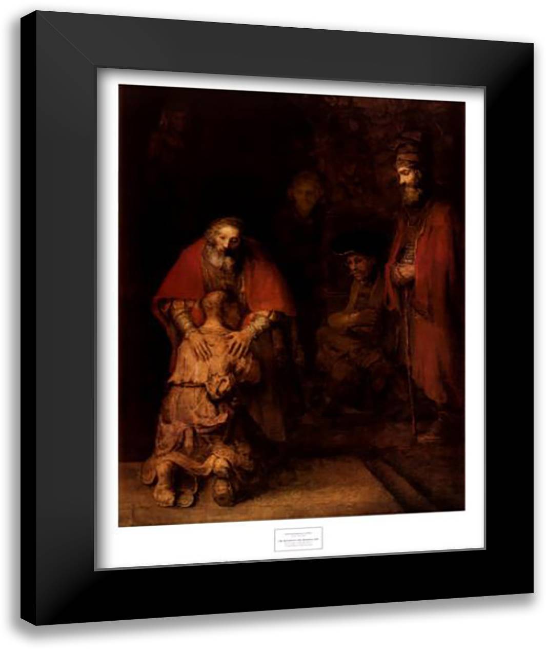 The Return of the Prodigal Son 28x36 Black Modern Wood Framed Art Print Poster by Rembrandt