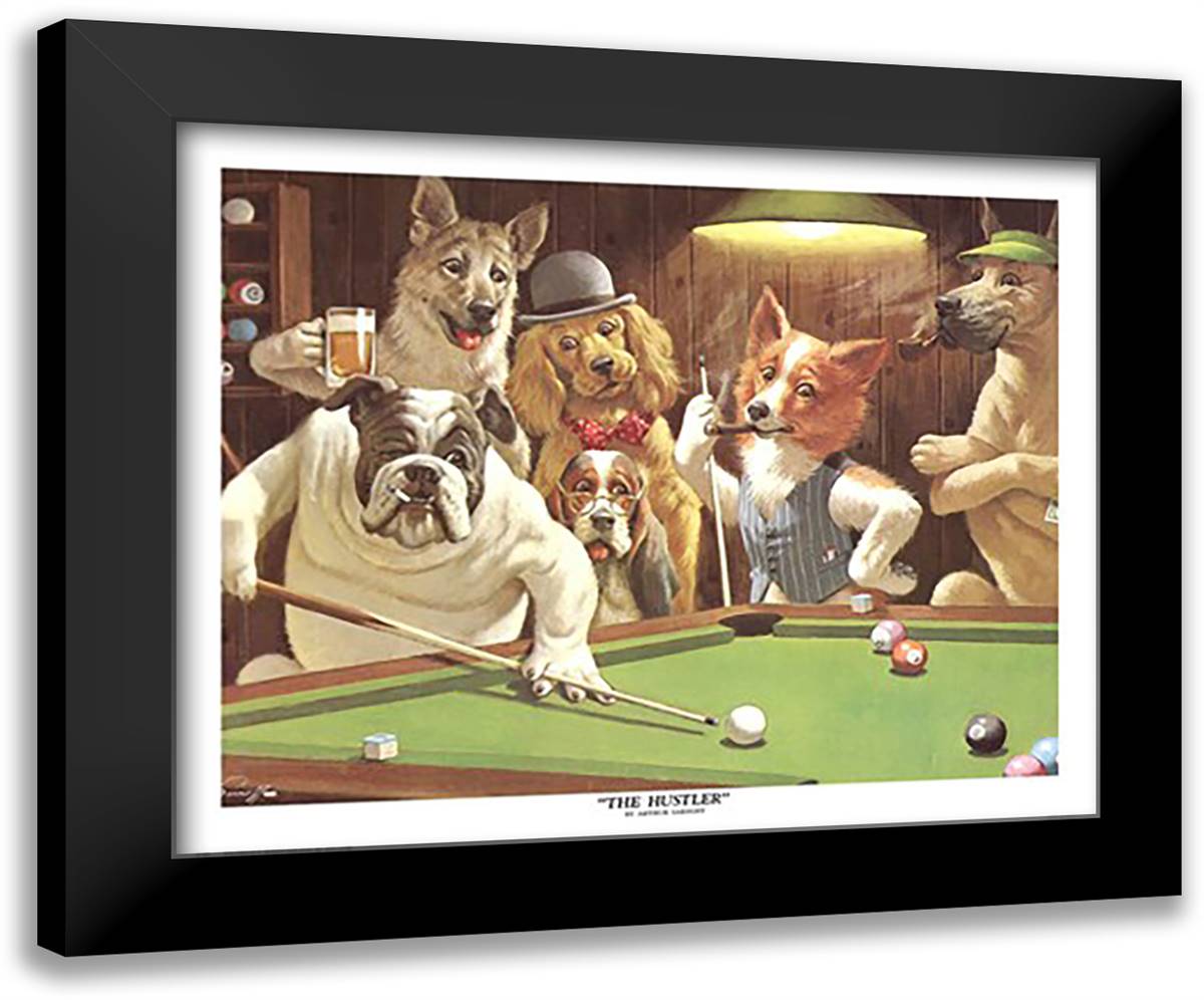 The Hustler 24x20 Black Modern Wood Framed Art Print Poster by Sarnoff, Arthur