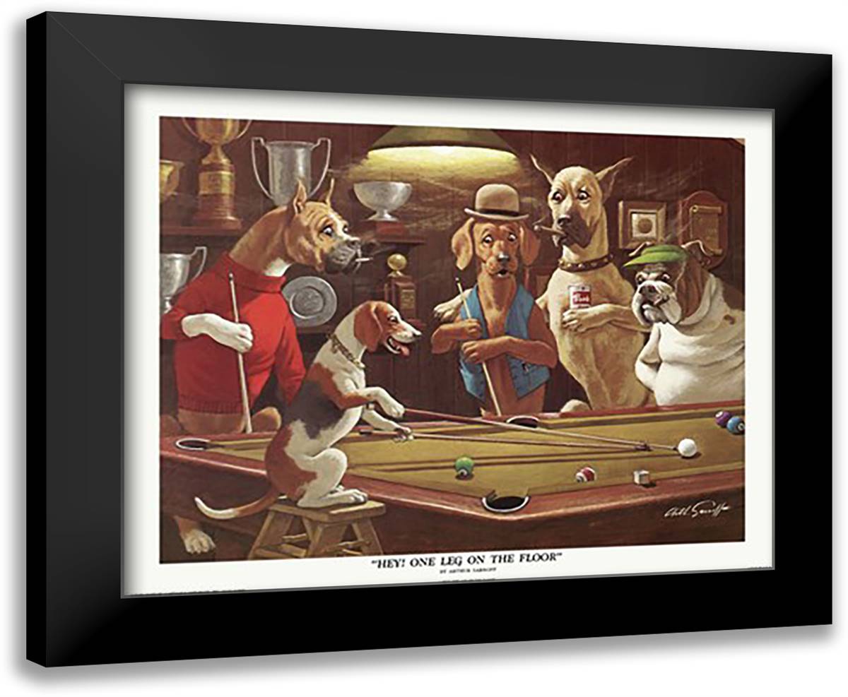 Hey! One Leg on the Floor 24x20 Black Modern Wood Framed Art Print Poster by Sarnoff, Arthur