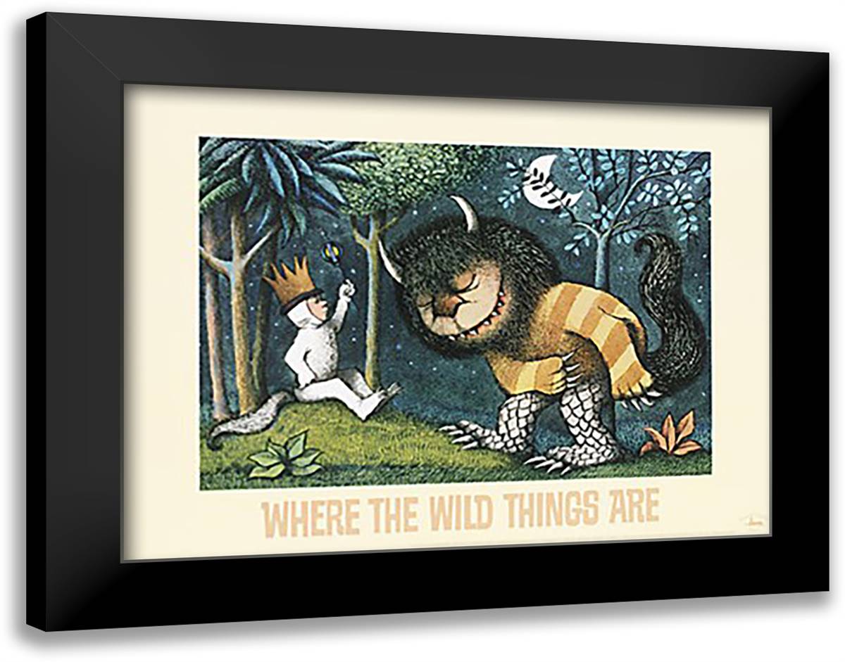 Where the Wild Things Are 28x22 Black Modern Wood Framed Art Print Poster by Sendak, Maurice