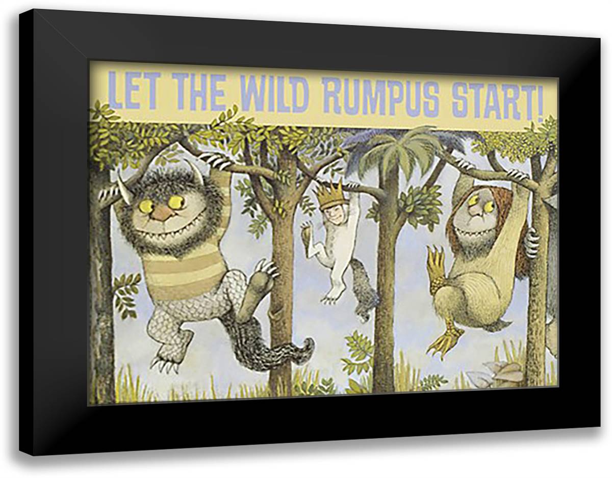 Wild Rumpus 28x22 Black Modern Wood Framed Art Print Poster by Sendak, Maurice