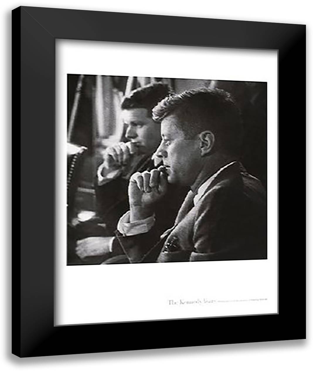 JFK with Robert Kennedy, 1962 22x28 Black Modern Wood Framed Art Print Poster by Tretick, Stanley