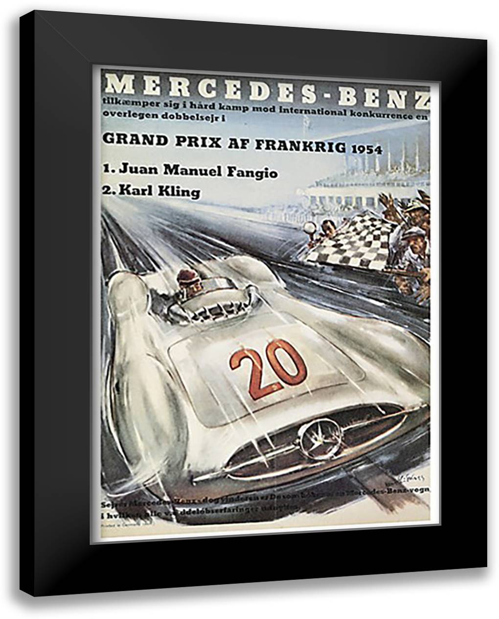 Benz 28x40 Black Modern Wood Framed Art Print Poster