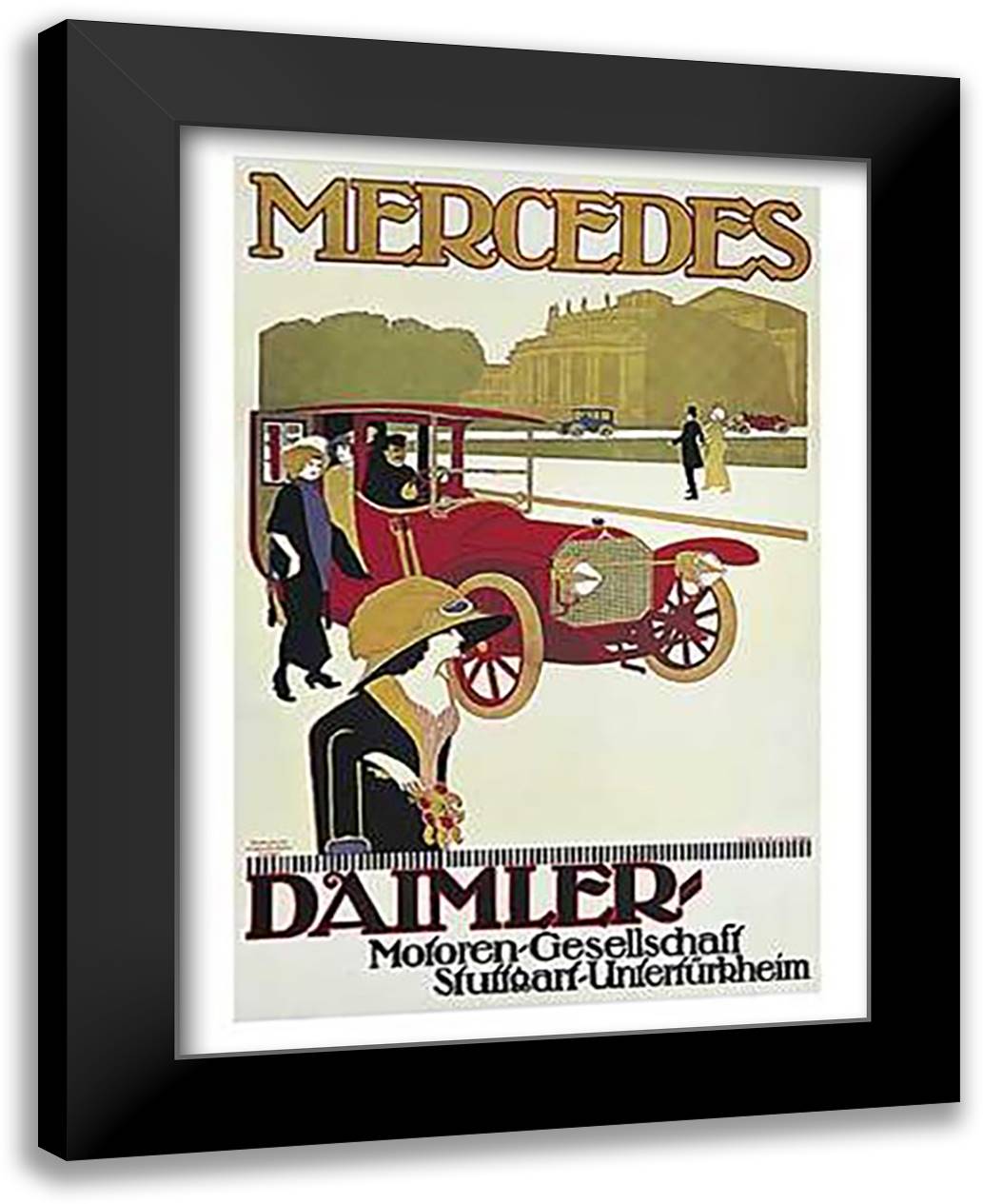 Mercedes 24x32 Black Modern Wood Framed Art Print Poster