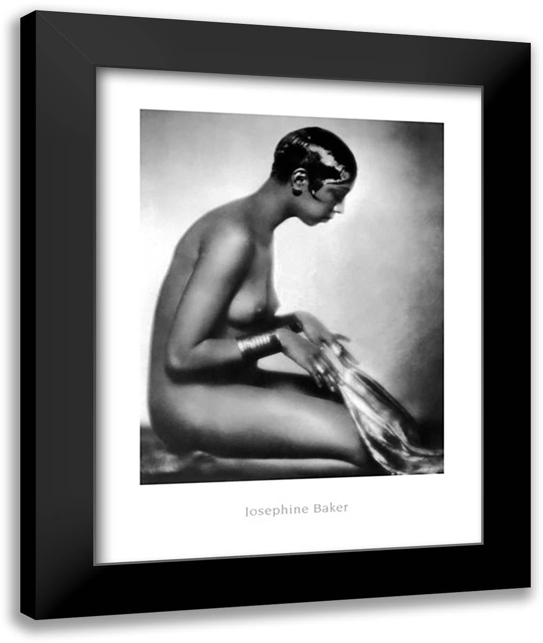 Josephine Baker 28x36 Black Modern Wood Framed Art Print Poster