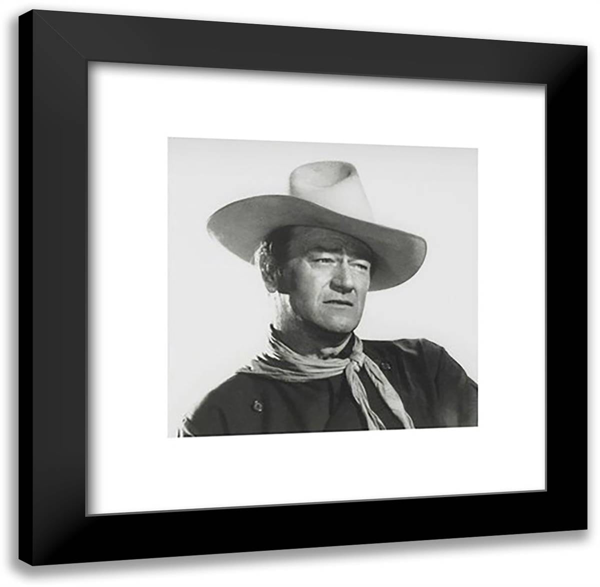 John Wayne ??? Headshot 20x20 Black Modern Wood Framed Art Print Poster