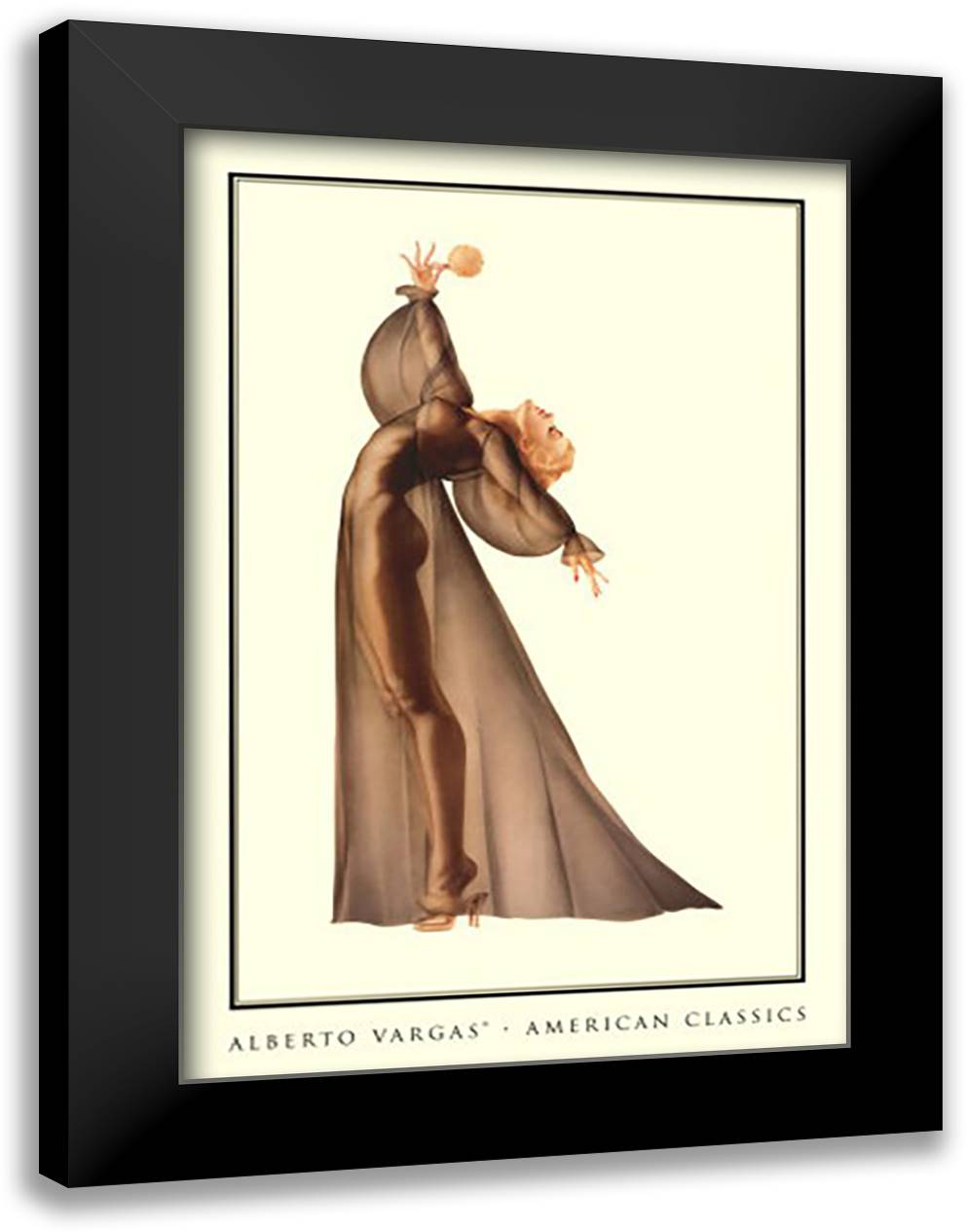 Sheer Elegance 28x40 Black Modern Wood Framed Art Print Poster by Vargas, Alberto