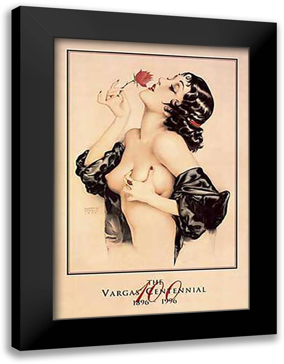 Memories of Olive 28x40 Black Modern Wood Framed Art Print Poster by Vargas, Alberto