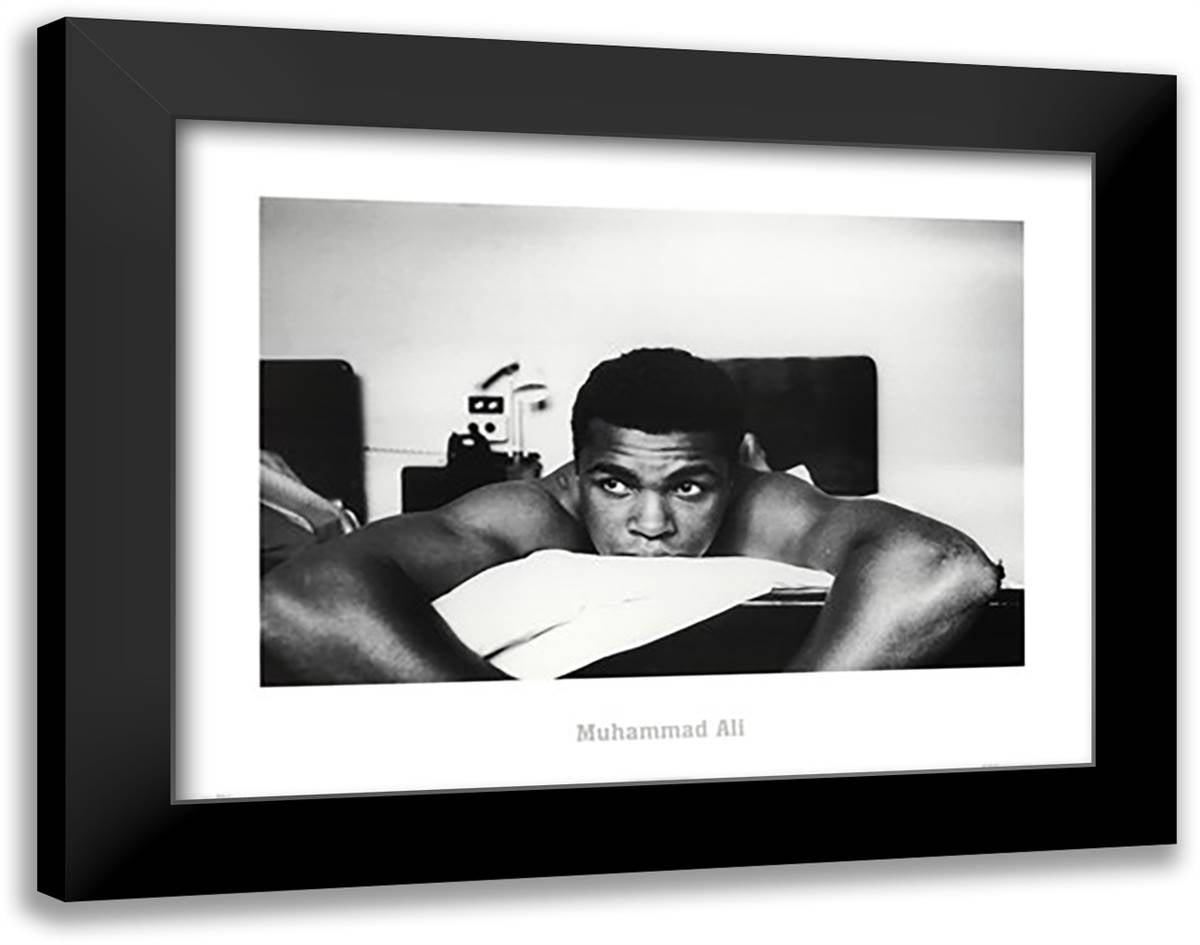 Muhammad Ali - Massage 36x28 Black Modern Wood Framed Art Print Poster