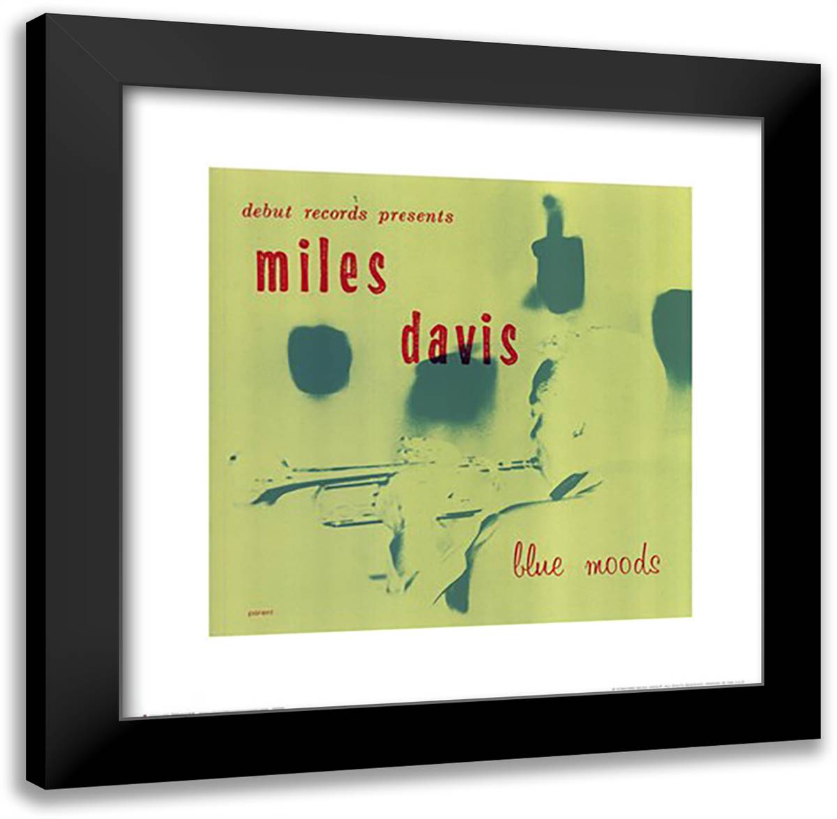 Miles Davis - Blue Mood 20x20 Black Modern Wood Framed Art Print Poster