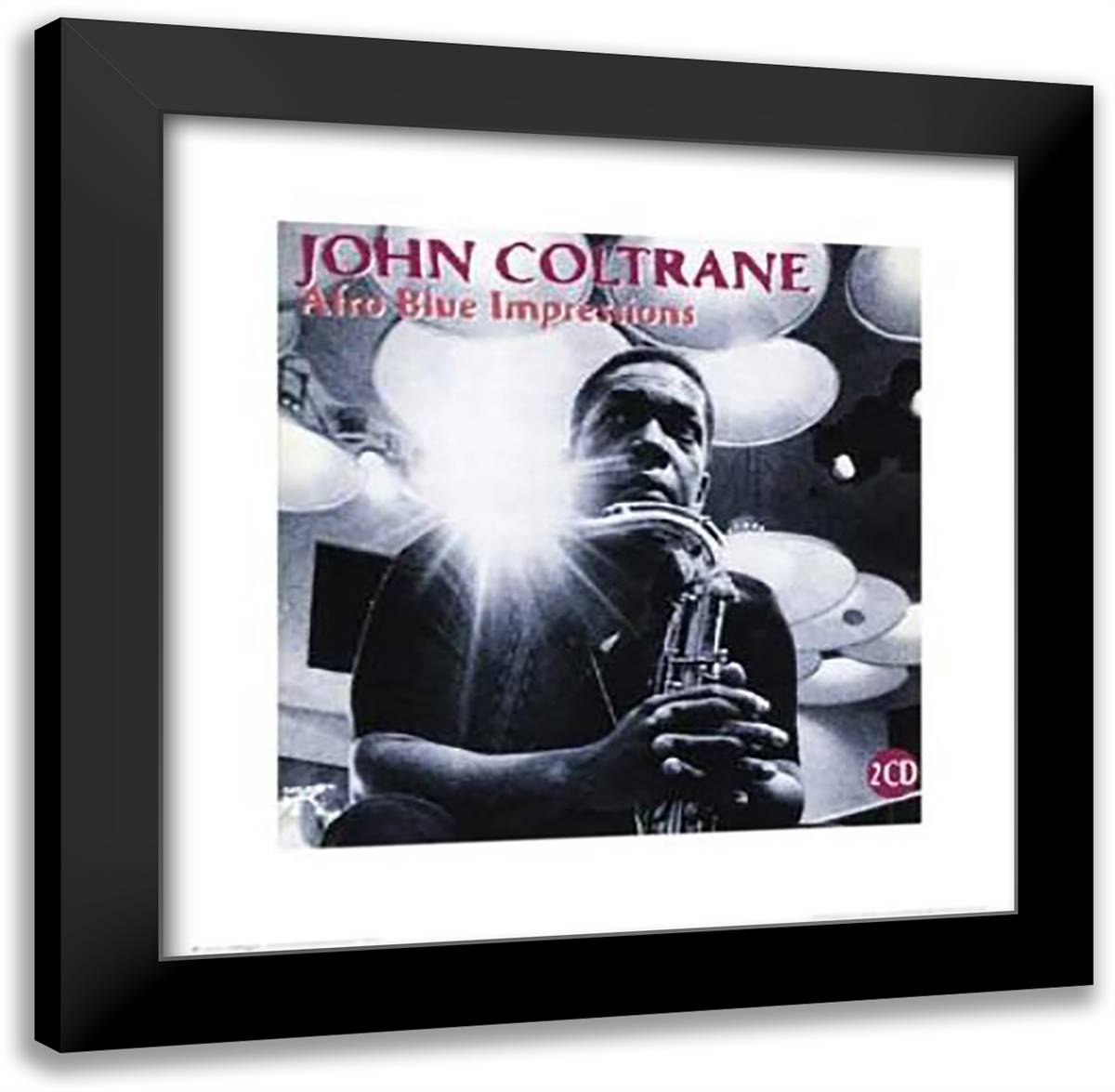 John Coltrane-Afro Blue-High Qual Print 20x20 Black Modern Wood Framed Art Print Poster