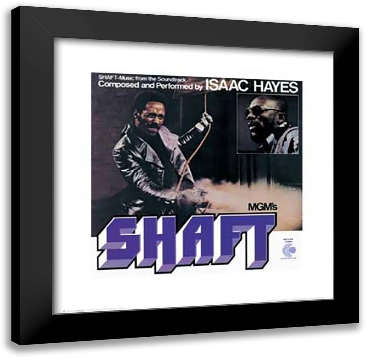 Isaac Hayes-Shaft -High Qual Print 20x20 Black Modern Wood Framed Art Print Poster