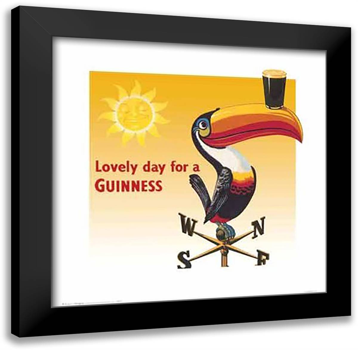Guinness - Toucan 20x20 Black Modern Wood Framed Art Print Poster