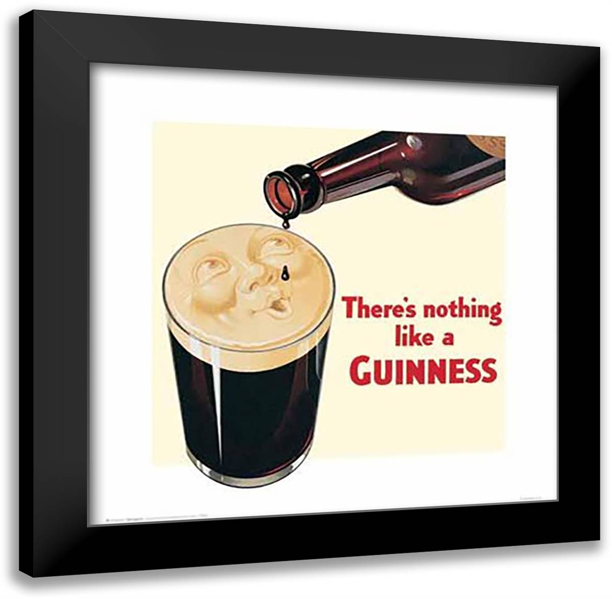 Guinness - Pint 20x20 Black Modern Wood Framed Art Print Poster