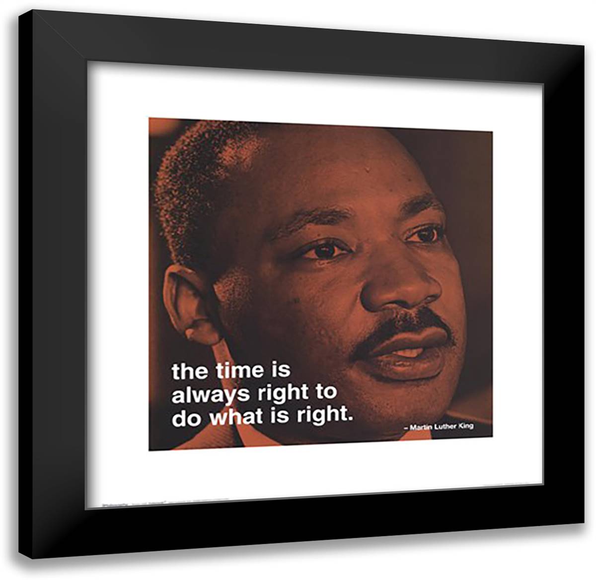 Martin Luther King Jr. - iPhilosophy - Time 20x20 Black Modern Wood Framed Art Print Poster