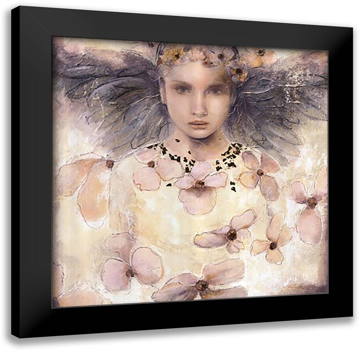 Air de printemps I 24x24 Black Modern Wood Framed Art Print Poster by Amrhein, Elvira