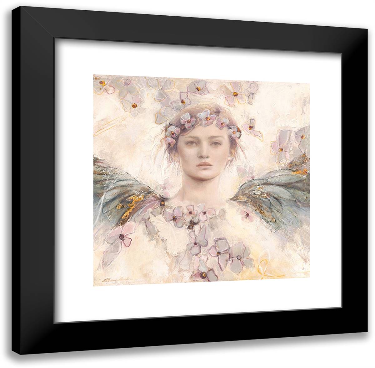 Air de printemps II 16x16 Black Modern Wood Framed Art Print Poster by Amrhein, Elvira