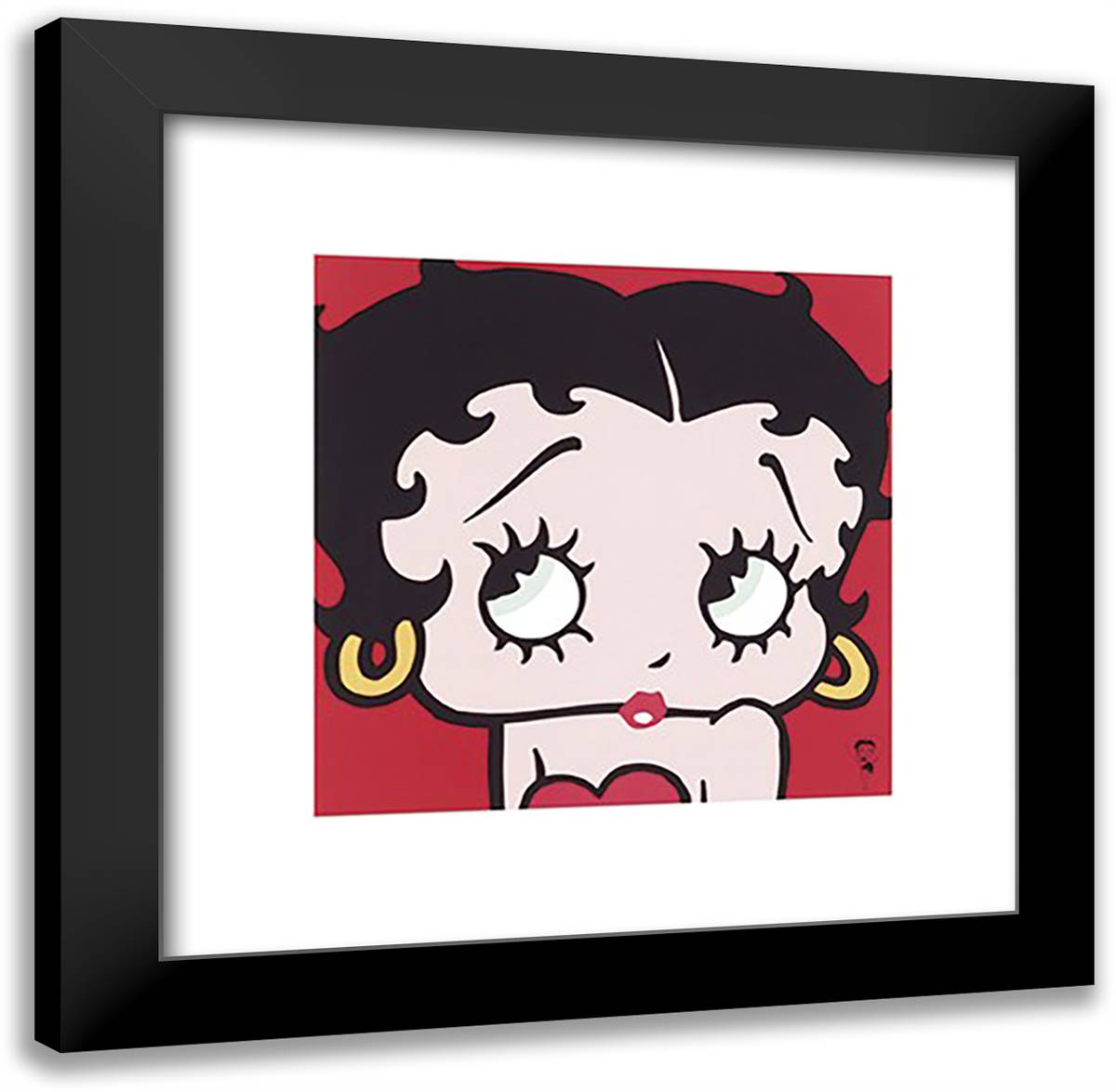 Betty Boop (Red) 20x20 Black Modern Wood Framed Art Print Poster by Fleischer, Max