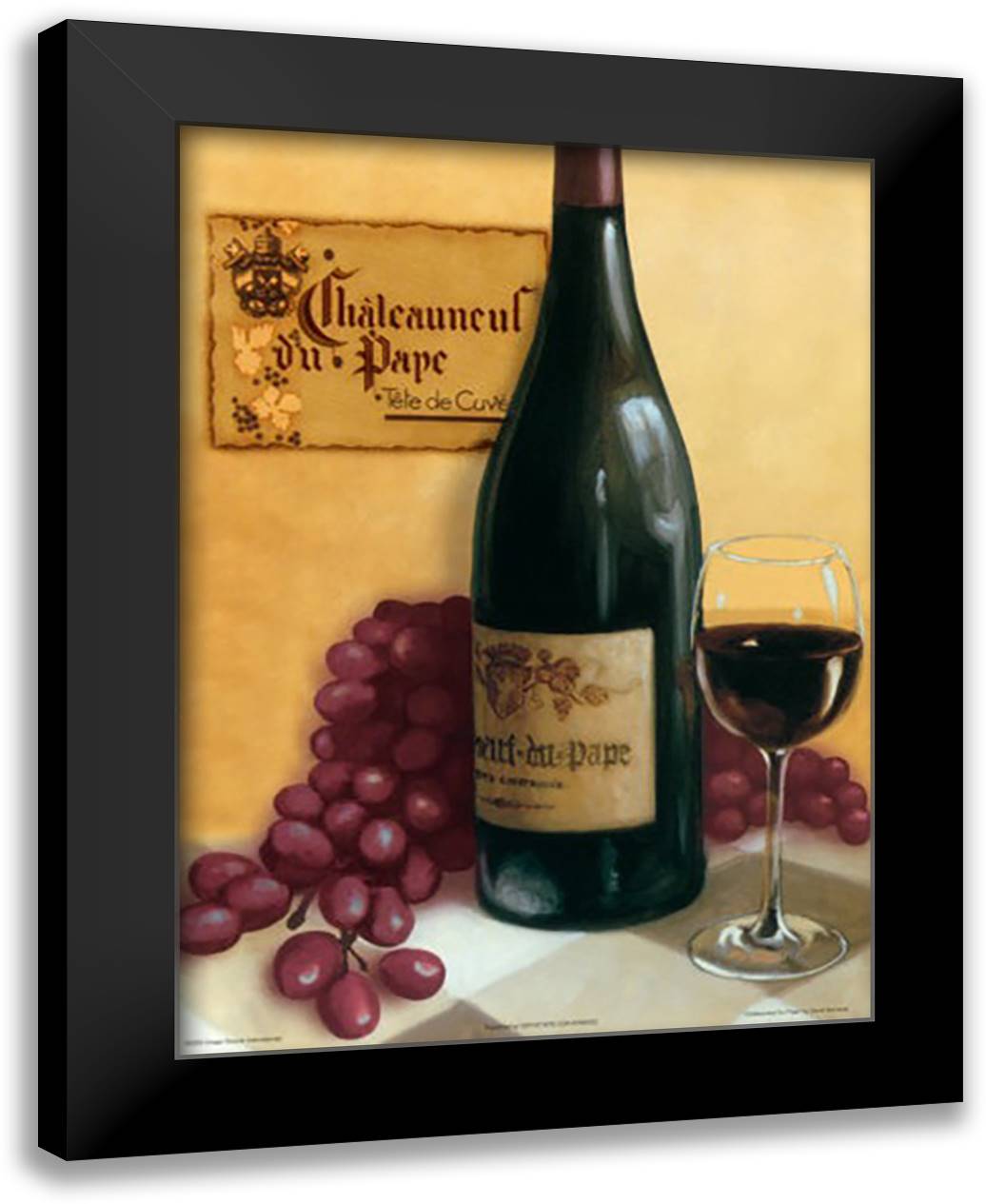 Chaleauneuf Du Pape 9x11 Black Modern Wood Framed Art Print Poster by Marrocco, David