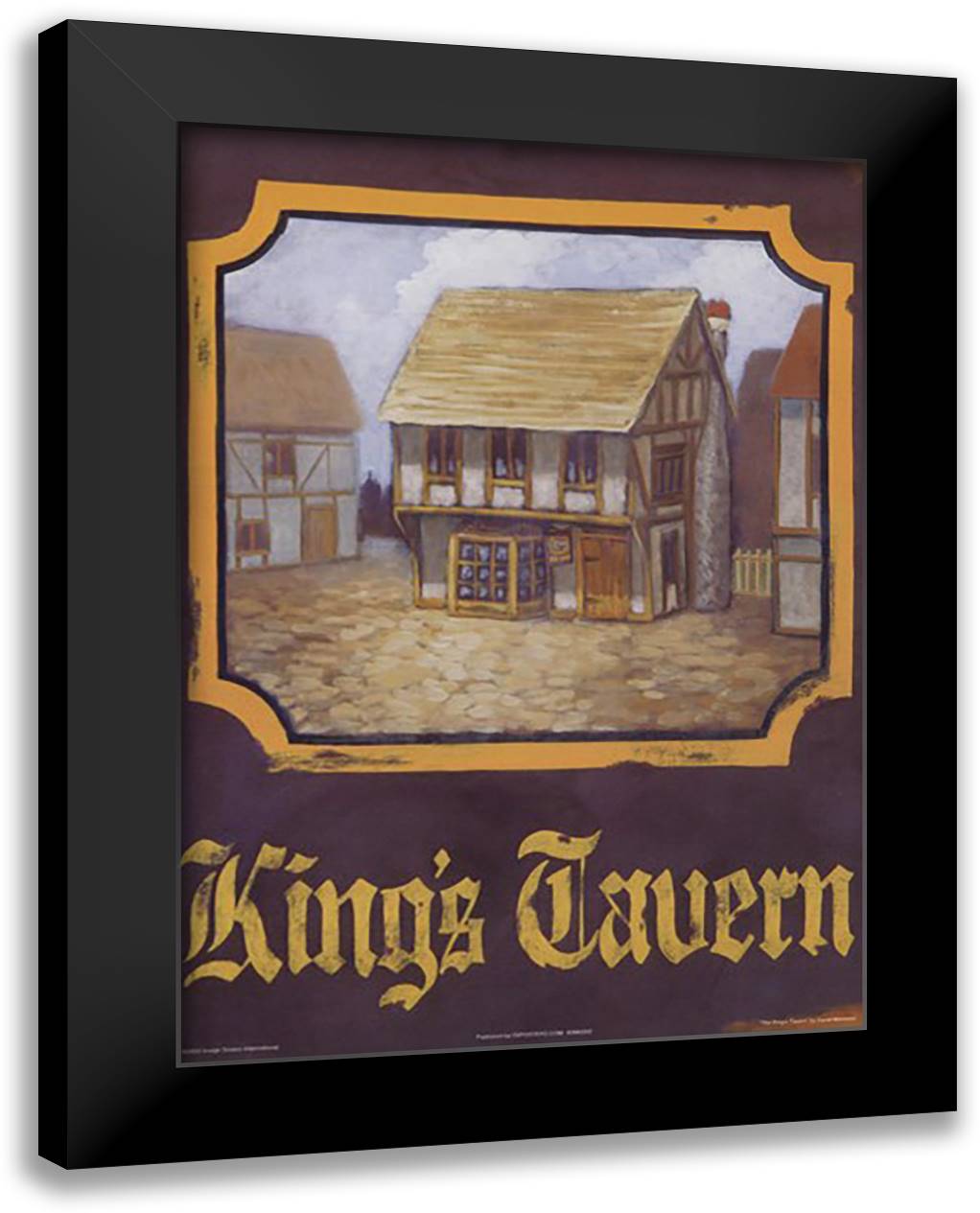 King's Tavern 9x11 Black Modern Wood Framed Art Print Poster by Marrocco, David