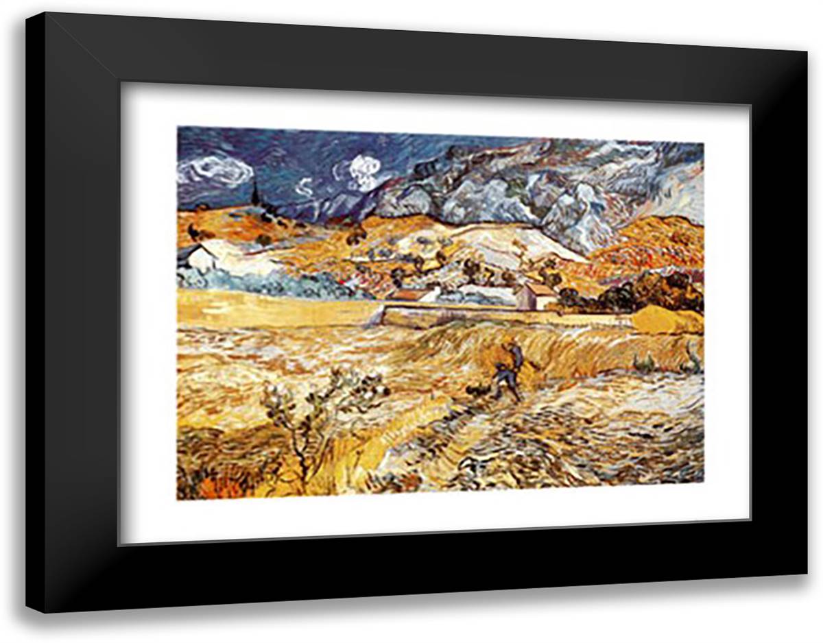 Passageway in St.Remy 35x28 Black Modern Wood Framed Art Print Poster by Van Gogh, Vincent