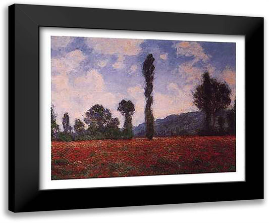 Field of Poppies, Giverny 33x24 Black Modern Wood Framed Art Print Poster by Monet, Claude