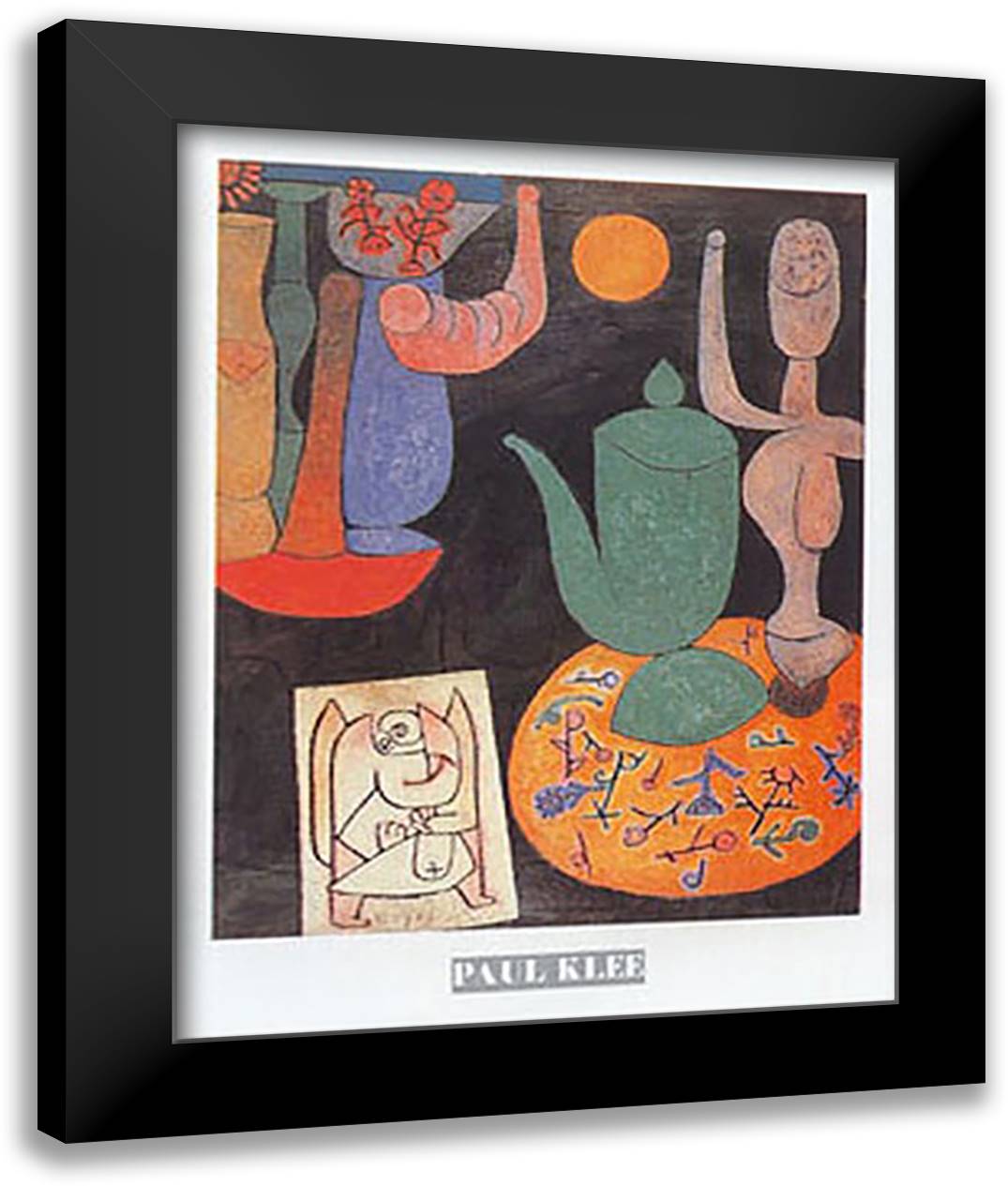 OHNE TITEL 28x35 Black Modern Wood Framed Art Print Poster by Klee, Paul