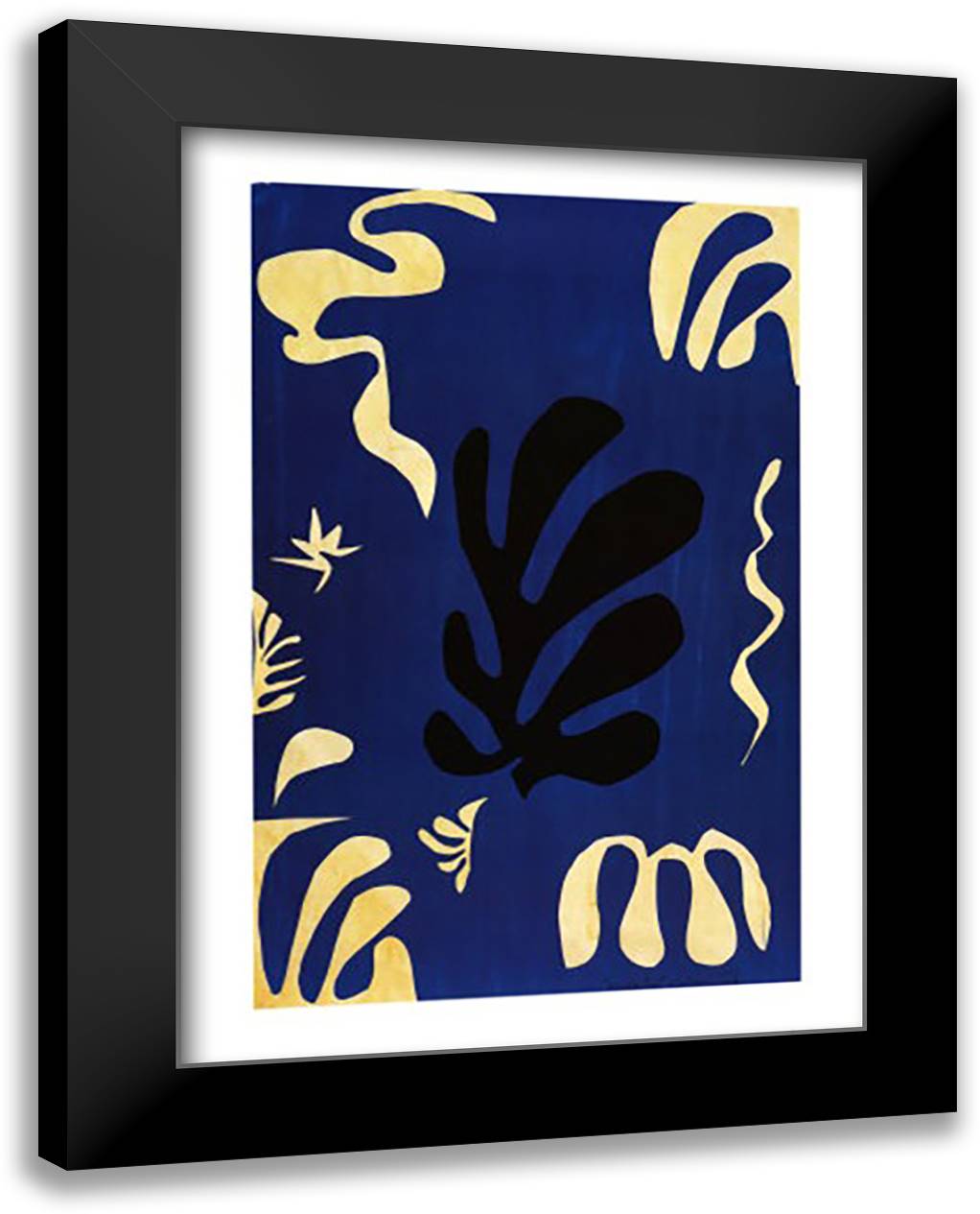 Composition Fond Bleu 28x40 Black Modern Wood Framed Art Print Poster by Matisse, Henri