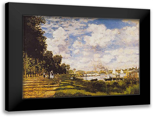 II BACINO DI ARGENTEUIL 40x28 Black Modern Wood Framed Art Print Poster by Monet, Claude
