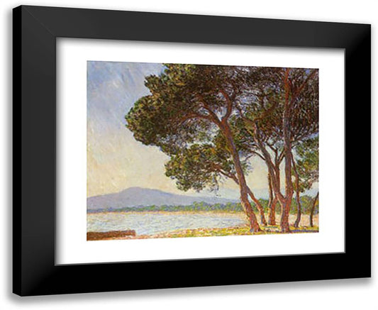 LA PLAGE DE JUAN-LES-PINS 36x28 Black Modern Wood Framed Art Print Poster by Monet, Claude