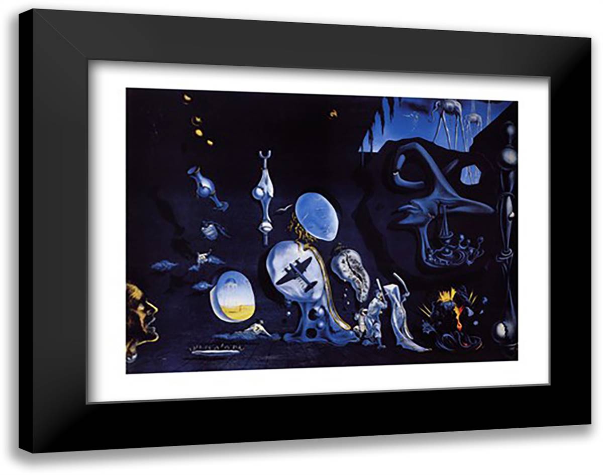 Idylle Atomique, c.1945 36x28 Black Modern Wood Framed Art Print Poster by Dali, Salvador