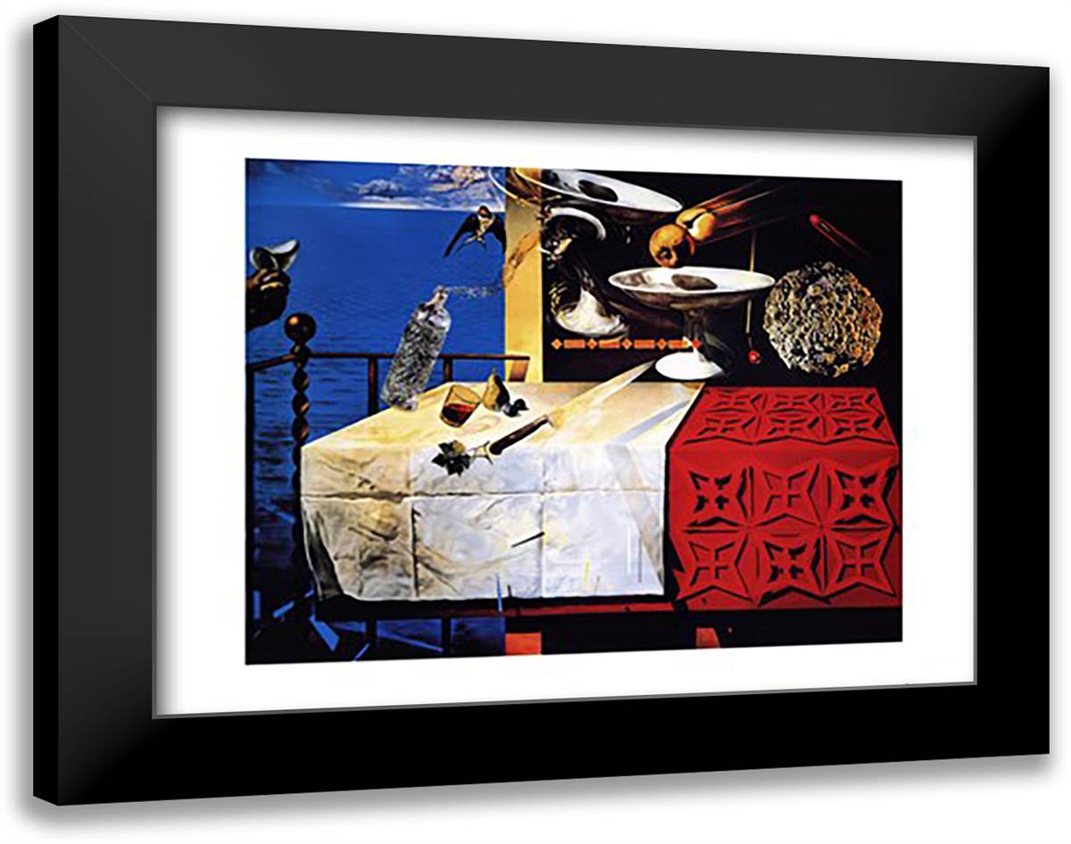 Natura Morte, Vivente, c.1956 36x28 Black Modern Wood Framed Art Print Poster by Dali, Salvador