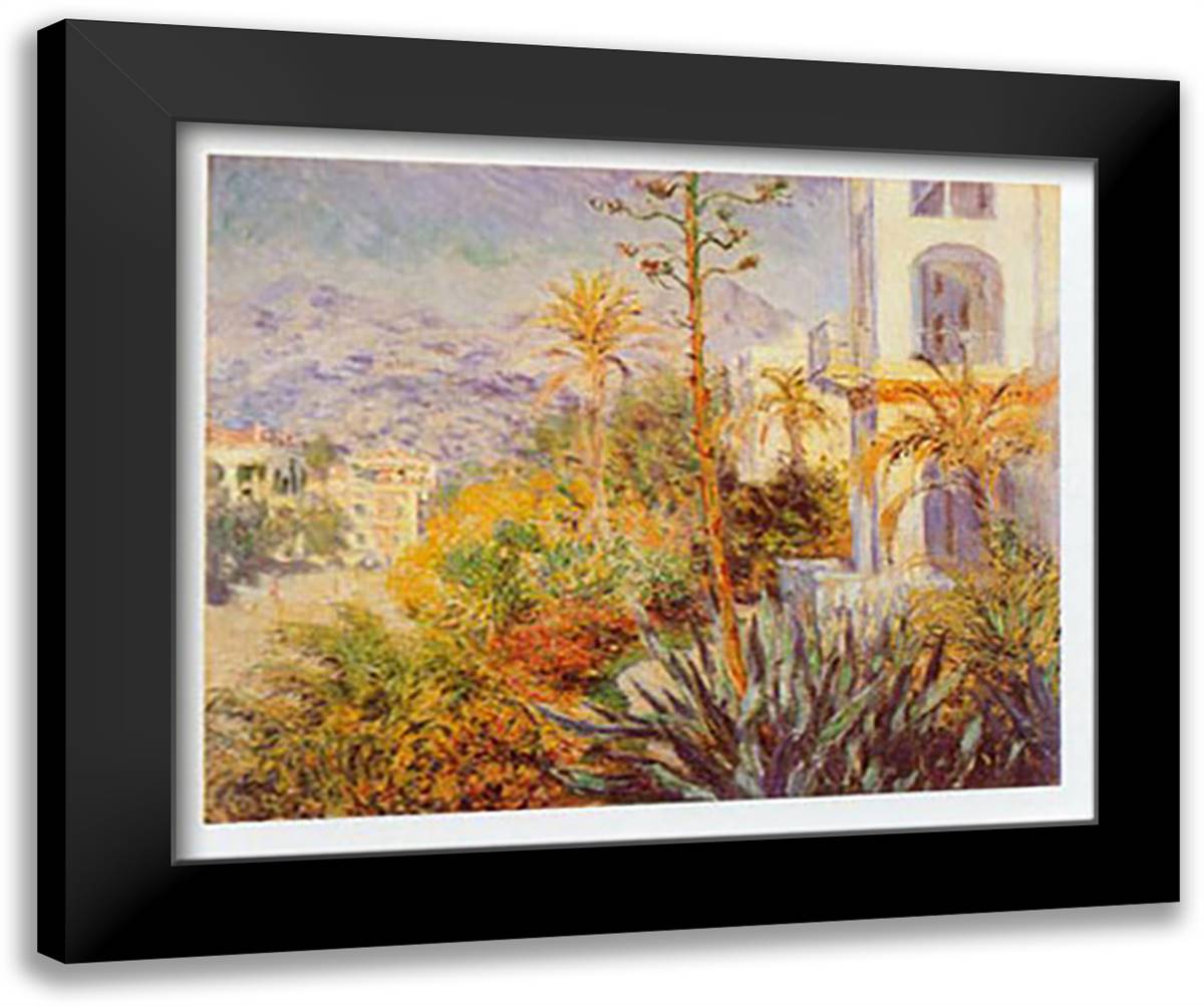 BORDIGHERA 40x28 Black Modern Wood Framed Art Print Poster by Monet, Claude