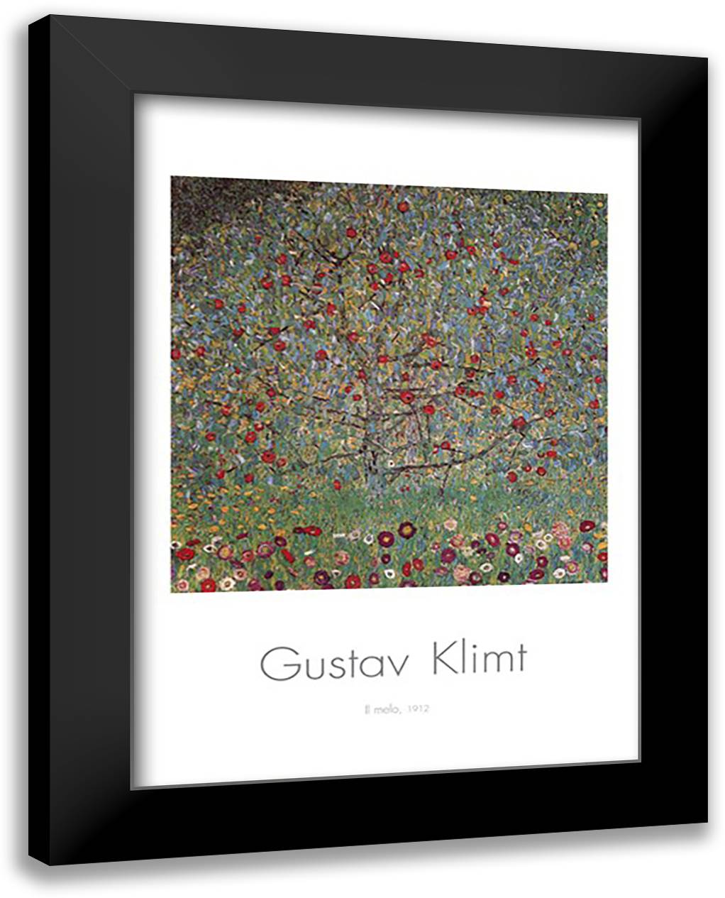 The Apple Tree 28x40 Black Modern Wood Framed Art Print Poster by Klimt, Gustav
