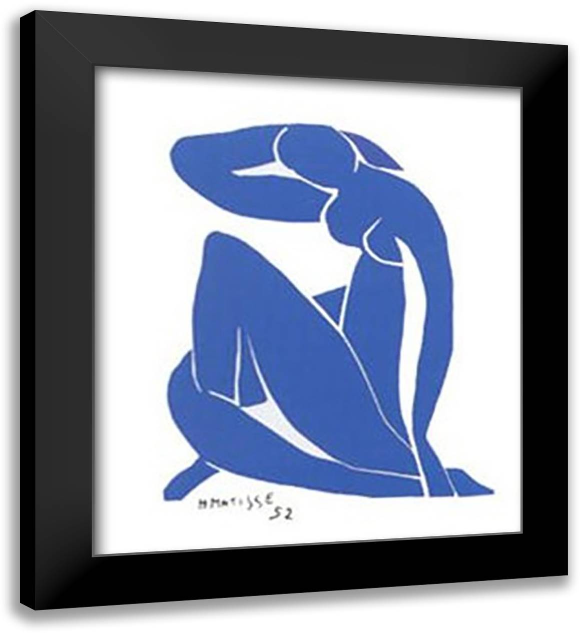Blue Nude II 28x40 Black Modern Wood Framed Art Print Poster by Matisse, Henri