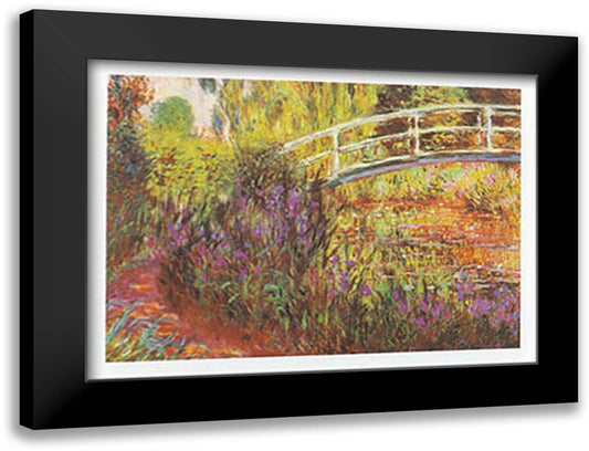 LE PONT JAPONAIS 32x24 Black Modern Wood Framed Art Print Poster by Monet, Claude